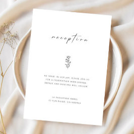 ブラック&ホワイトの結婚式 受付案内カード 招待状