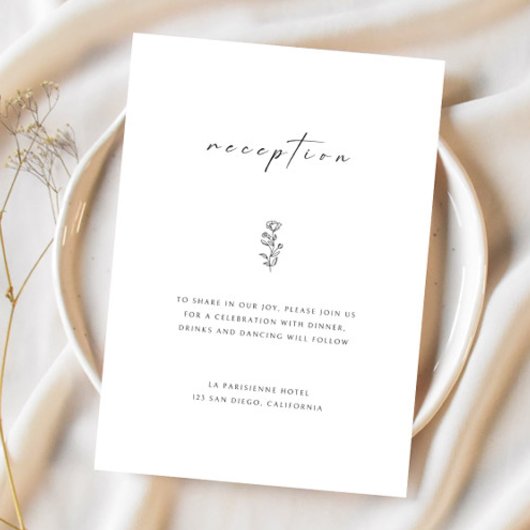 ブラック&ホワイトの結婚式 受付案内カード 招待状