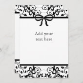 ブラック&ホワイトの蝶ネクタイ招待状 招待状 (正面/裏面)