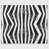 ブラック＆ホワイトの3つのコーヒーメーカー ストライプ コーヒー ラッピングペーパー (フラット)