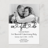 ブラック＆ホワイトの「私たちはまだ愛を誓う」更新/記念日の案内 ポストカード (正面)