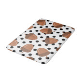 ブラック&ホワイトアコーンボタニカル水玉模様秋 バスマット (アングル)