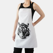 ブラック&ホワイトアポップ・アートのートタイガー エプロン (インサイチュ)