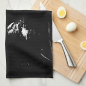 ブラック&ホワイトアポップ・アートのートタイガー キッチンタオル (四つ折り)