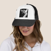 ブラック&ホワイトアポップ・アートのートタイガー キャップ (インサイチュ)