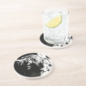 ブラック&ホワイトアポップ・アートのートタイガー コースター (側面)