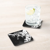 ブラック&ホワイトアポップ・アートのートタイガー コースター (右側)