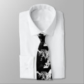 ブラック&ホワイトアポップ・アートのートタイガー ネクタイ (タイ)