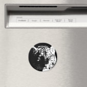 ブラック&ホワイトアポップ・アートのートタイガー マグネット (インサイチュ (食洗機))