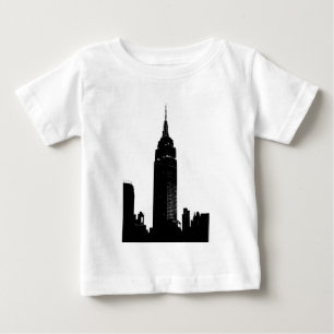 ブラック&ホワイトアポップ・アートのートニューヨーク ベビーTシャツ