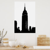 ブラック&ホワイトアポップ・アートのートニューヨーク ポスター (キッチン)