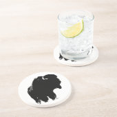 ブラック&ホワイトアポップ・アートのートバイソンバッファロー コースター (側面)