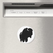 ブラック&ホワイトアポップ・アートのートバイソンバッファロー マグネット (インサイチュ (食洗機))