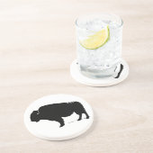 ブラック&ホワイトアポップ・アートのートバッファローバイソン コースター (側面)