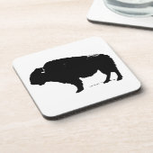 ブラック&ホワイトアポップ・アートのートバッファローバイソン コースター (左側)