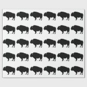 ブラック&ホワイトアポップ・アートのートバッファローバイソン ラッピングペーパー (フラット)