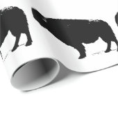 ブラック&ホワイトアポップ・アートのートバッファローバイソン ラッピングペーパー (ロールコーナー)