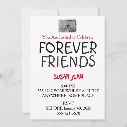 ブラック&ホワイトアマリスパーティの招待状 招待状 (正面)