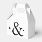 ブラック&ホワイトアンパサンドシックなカスタム結婚式の好意 フェイバーボックス (正面サイド)