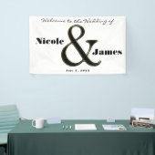 ブラック&ホワイトアンパサンドパーソナライズされたシック結婚ズ 横断幕 (トレードショー)