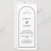 ブラック&ホワイトアーチミニマリストロング結婚ズ  招待状 (正面)