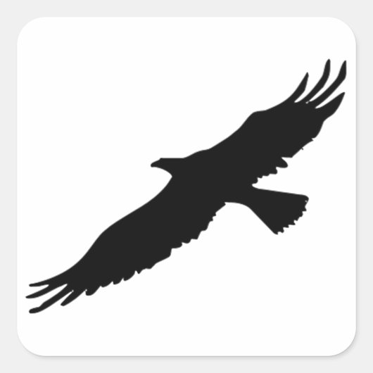 ブラック&ホワイトアーポップ・アートのトイーグル スクエアシール (正面)