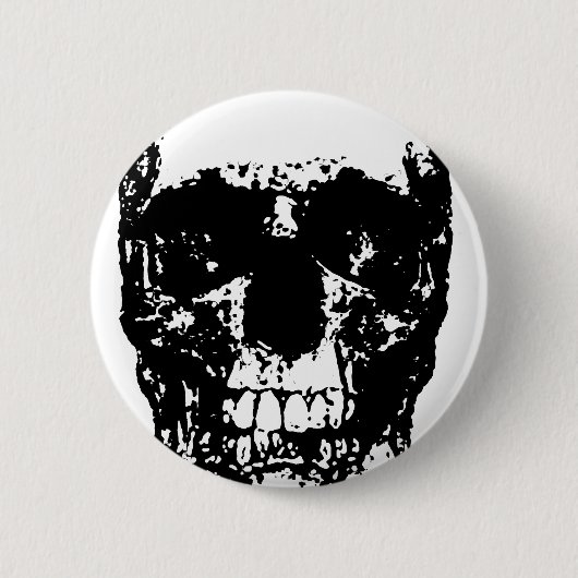 ブラック&ホワイトアーポップ・アートのトスカル 缶バッジ (正面)