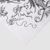 ブラック&ホワイトアールデコデザインCherub Decompage 薄葉紙 (詳細)