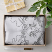 ブラック&ホワイトアールデコデザインCherub Decompage 薄葉紙 (ギフト)