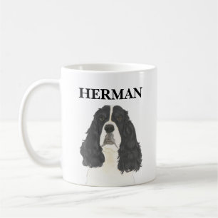 ブラック&ホワイトイングリッシュスリンガースパニエル犬 コーヒーマグカップ
