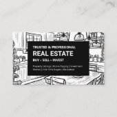 ブラック&ホワイトインテリア実在エテート 名刺 (正面)