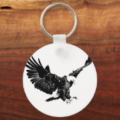 ブラック&ホワイトイーグル キーホルダー (正面)