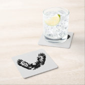 ブラック&ホワイトイーグル スクエアペーパーコースター (インサイチュ)