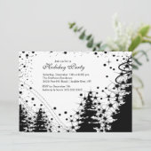 ブラック&ホワイトウィンターホリデーパーティ招待状 招待状 (スタンド正面)