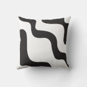 ブラック&ホワイトウェーブ抽象芸術モダンアートシック クッション (裏面)