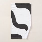 ブラック&ホワイトウェーブ抽象芸術モダンアートシック バスタオルセット (ハンドタオル)