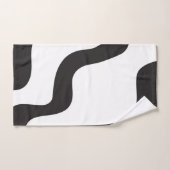 ブラック&ホワイトウェーブ抽象芸術モダンアートシック バスタオルセット (ハンドタオル)