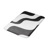 ブラック&ホワイトウェーブ抽象芸術モダンアートシック バスマット (アングル)