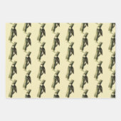 ブラック&ホワイトウッドペッカー ラッピングペーパーシート (正面)