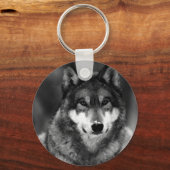 ブラック&ホワイトウルフ キーホルダー (正面)