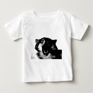 ブラック&ホワイトウルフ ベビーTシャツ