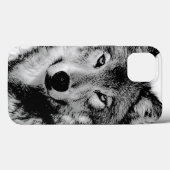 ブラック&ホワイトウルフ Case-Mate iPhoneケース (裏面 (横))