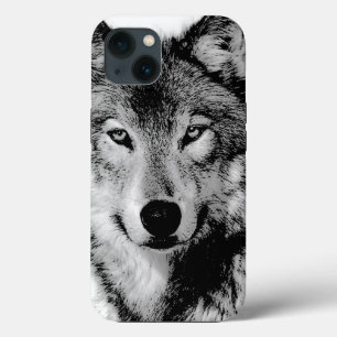 ブラック&ホワイトウルフ iPhone 13ケース