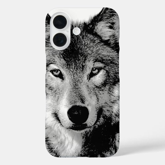 ブラック&ホワイトウルフ Case-Mate iPhoneケース (裏面)