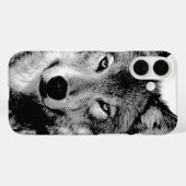 ブラック&ホワイトウルフ Case-Mate iPhoneケース (裏面 (横))