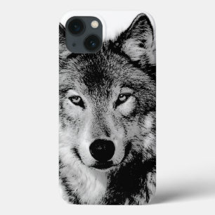 ブラック&ホワイトウルフ iPhone 13ケース