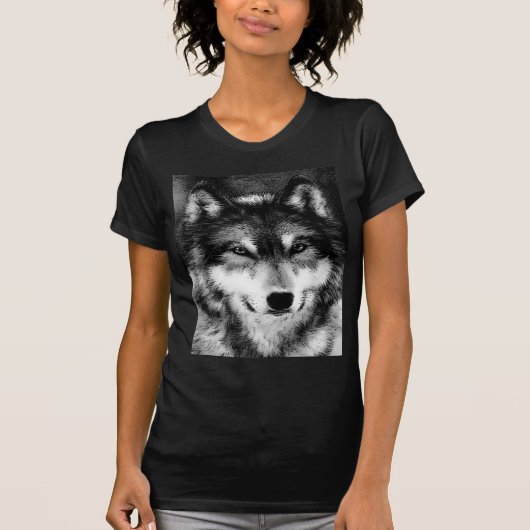 ブラック&ホワイトウルフ Tシャツ (正面)