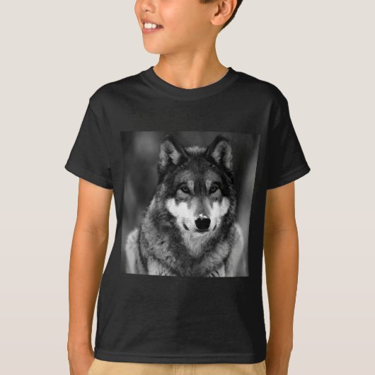 ブラック&ホワイトウルフ Tシャツ (正面)