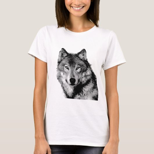 ブラック&ホワイトウルフ Tシャツ (正面)