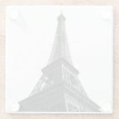 ブラック&ホワイトエッフェルタワーパリヨーロッパトラベル ガラスコースター (裏面)